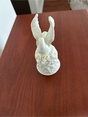 White Ceramic Dove Bell with Floral Detailing